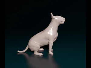 Bull terrier sitting 3D Print Model