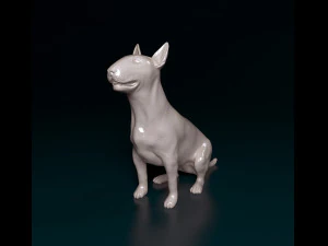 Bull terrier sitting 3D Print Model