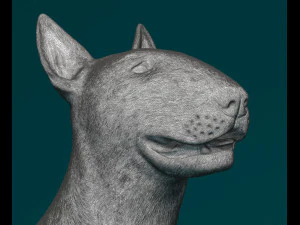 Bull terrier sitting 3D Print Model