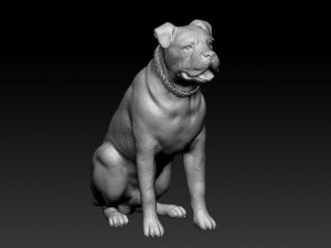 Cane Corso sitting 3D-printmodel