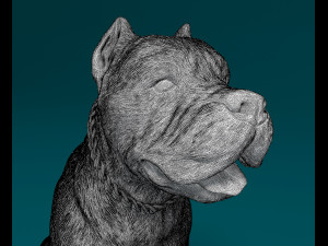 Cane Corso sitting 3D-printmodel