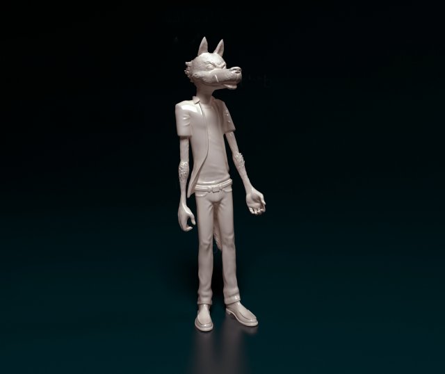 Wolf on rear legs Model Cetak 3D .c4d .max .obj .3ds .fbx .stl .blend 