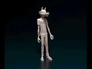 Wolf on rear legs 3D Print Model