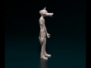 Wolf on rear legs Model Cetak 3D