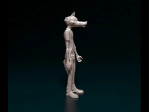 Wolf on rear legs 3D Print Model