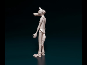 Wolf on rear legs Model Cetak 3D