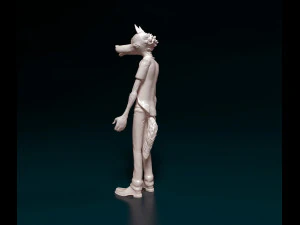 Wolf on rear legs 3D Print Model