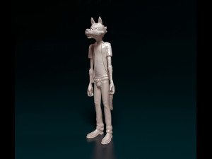 Wolf on rear legs Model Cetak 3D