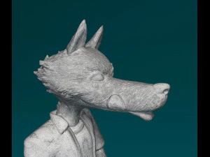Wolf on rear legs 3D Print Model