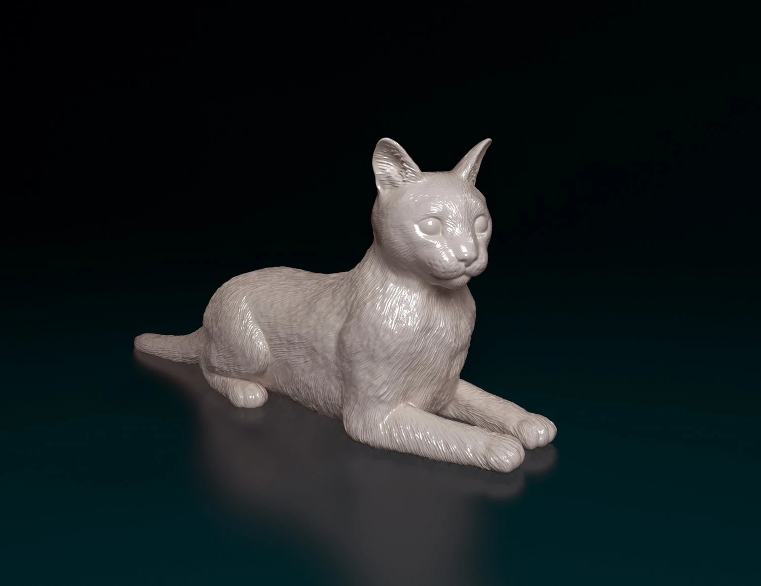 Cat lying down 3D Print Model .c4d .max .obj .3ds .fbx .stl .blend 