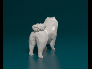 Chow-chow dog low-poly 3D Print Model