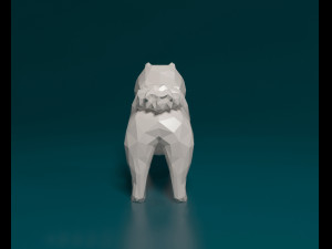 Chow-chow dog low-poly 3D Print Model