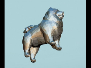 Chow-chow dog low-poly 3D Print Model
