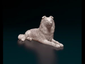 Collie deitado Modelo de Impressão 3D