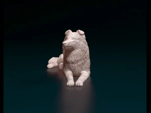 Collie lying down 3D Print Model