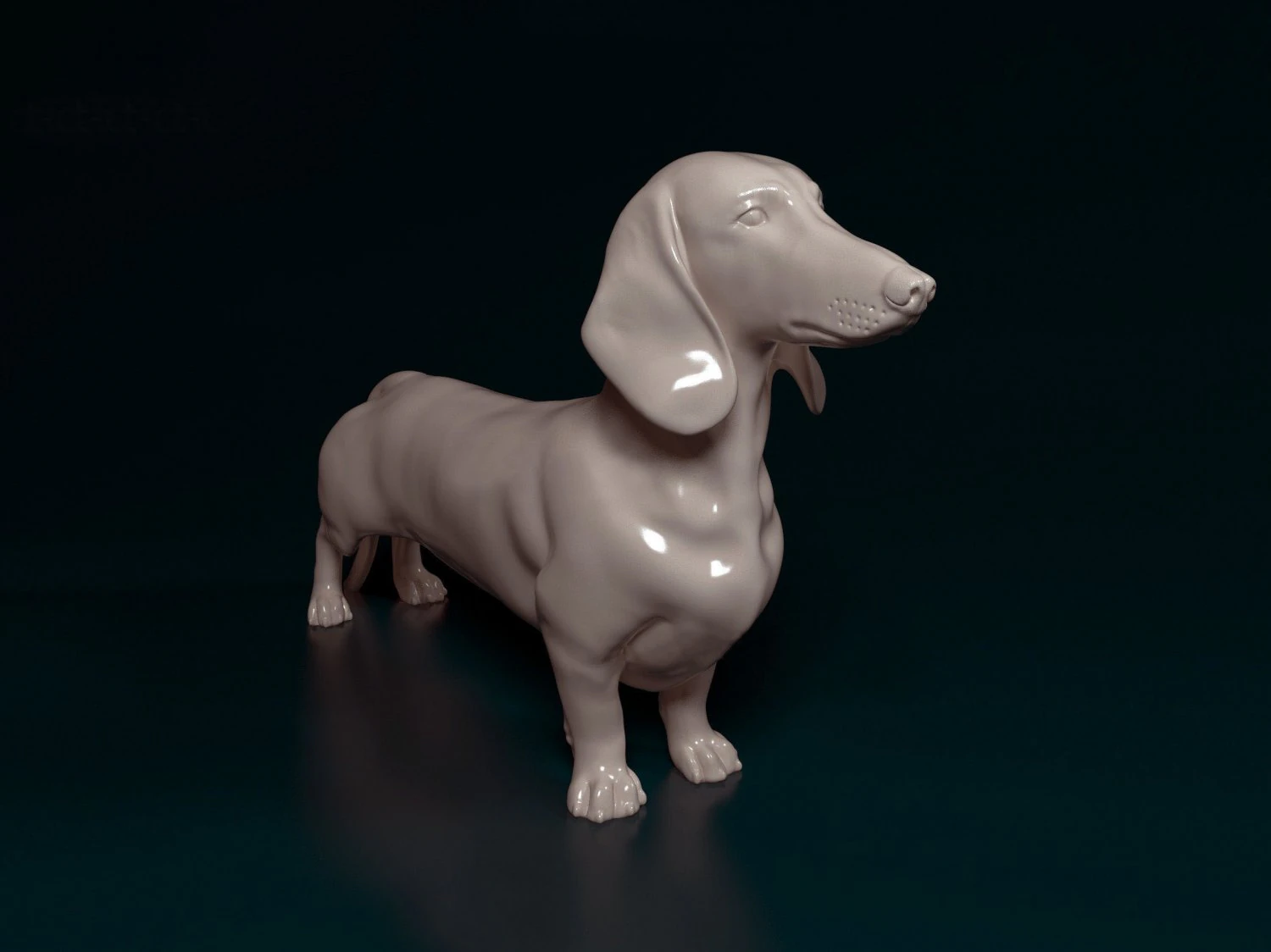 Dachshund 3D Print Model .c4d .max .obj .3ds .fbx .stl .blend