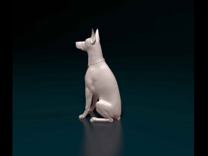 Doberman sitting 3Dプリントモデル