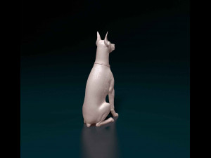 Doberman sitting 3D-printmodel