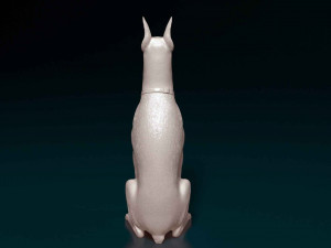 Doberman sitting 3D-printmodel