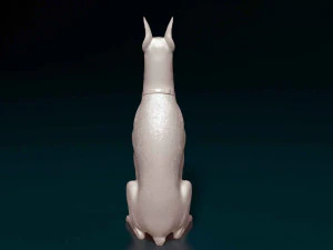 Doberman sitting 3D Print Model