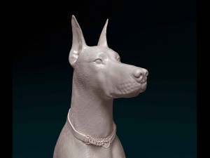 Doberman sitting 3D-printmodel