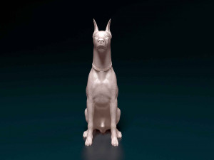 Doberman sitting 3D-printmodel