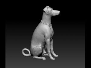 Doberman sitting 3D-printmodel