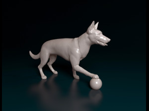 Dog with ball 3D-Druckmodell