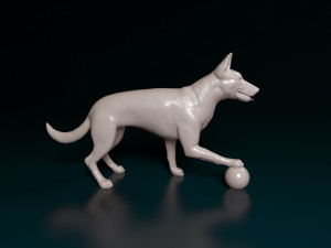 Dog with ball 3D printmodel