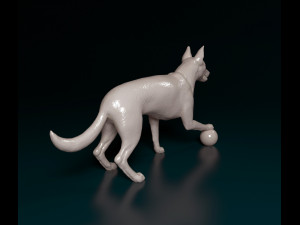 Dog with ball 3D printmodel