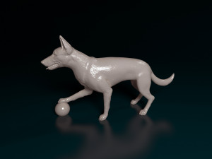 Dog with ball 3D printmodel