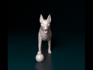 Dog with ball 3D printmodel
