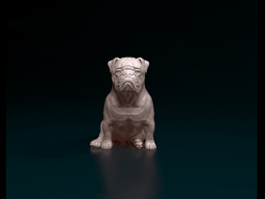 English bulldog sitting 3D Baskı Modeli