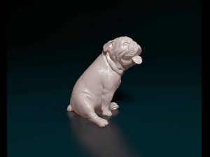 English Bulldog with tongue 3D Print Model