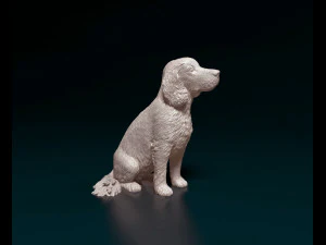 English Cocker Spaniel sitting 3D Print Model