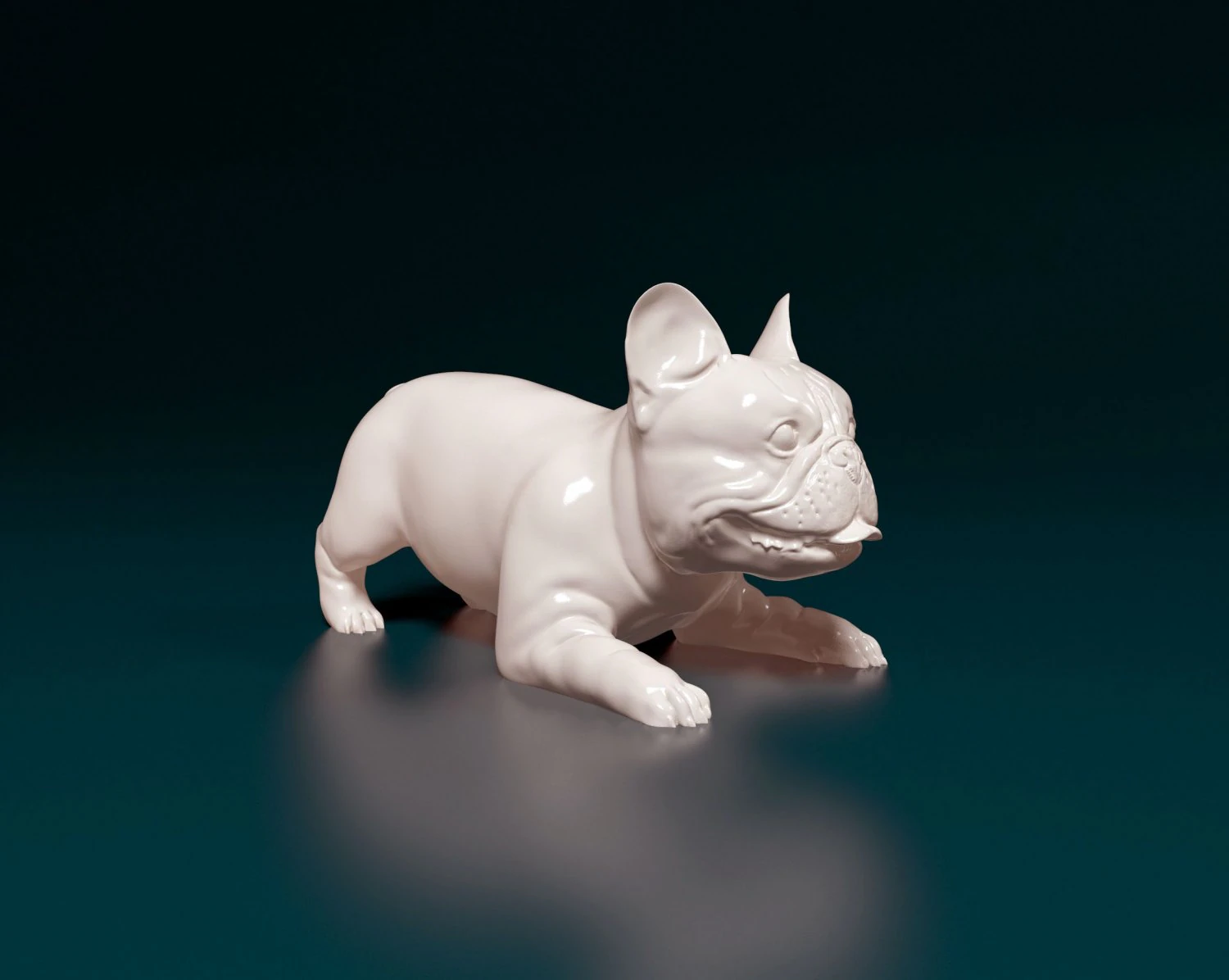 French Bulldog lying down 3D Print Model .c4d .max .obj .3ds .fbx .stl .blend 