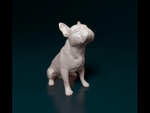 French Bulldog sitting 3D Print Model