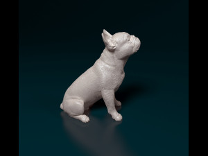 French Bulldog sitting 3D Print Model