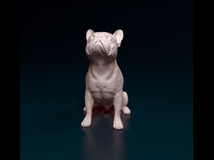 French Bulldog sitting 3D Print Model