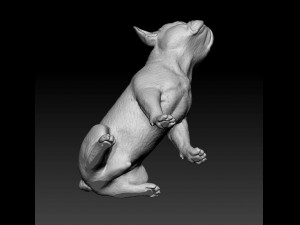 French Bulldog sitting 3D Print Model