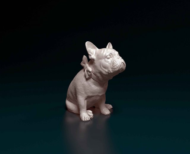 French Bulldog with a bowtie Modelo de Impressão 3D .c4d .max .obj .3ds .fbx .stl .blend 