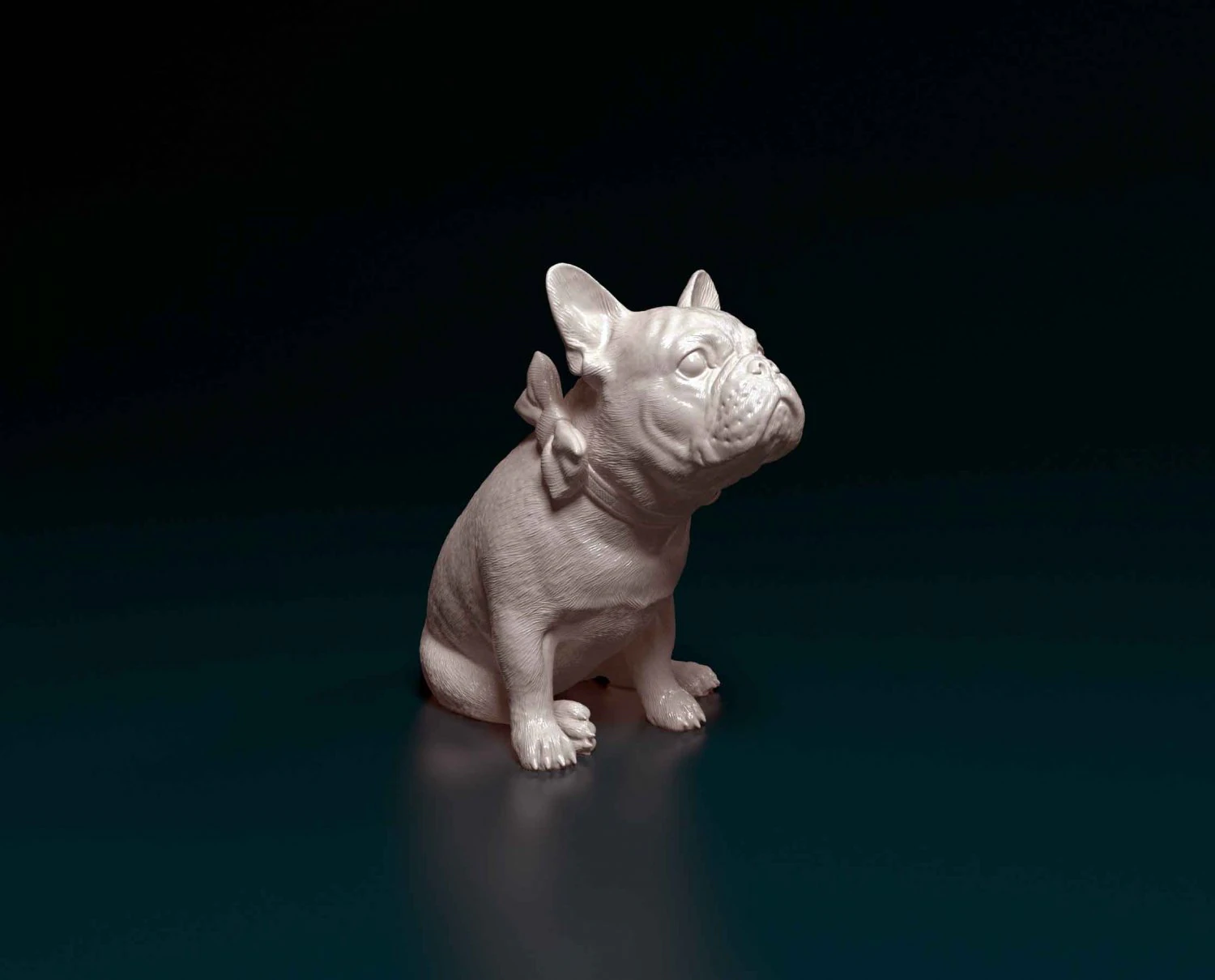 French Bulldog with a bowtie 3D Print Model .c4d .max .obj .3ds .fbx .stl .blend 