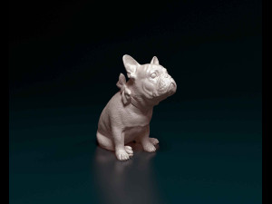 French Bulldog with a bowtie 3D Print Model