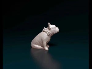 French Bulldog with a bowtie 3D Print Model