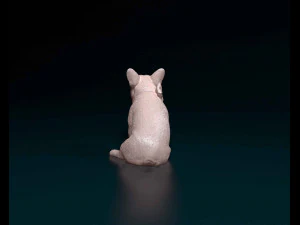 French Bulldog with a bowtie 3D Print Model