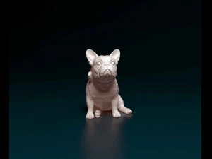 French Bulldog with a bowtie 3D Print Model