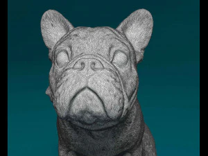 French Bulldog with a bowtie 3D Print Model