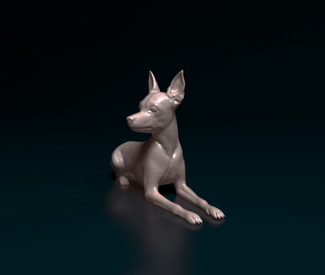 Toy terrier lying down Modelo de Impressão 3D .c4d .max .obj .3ds .fbx .stl .blend 