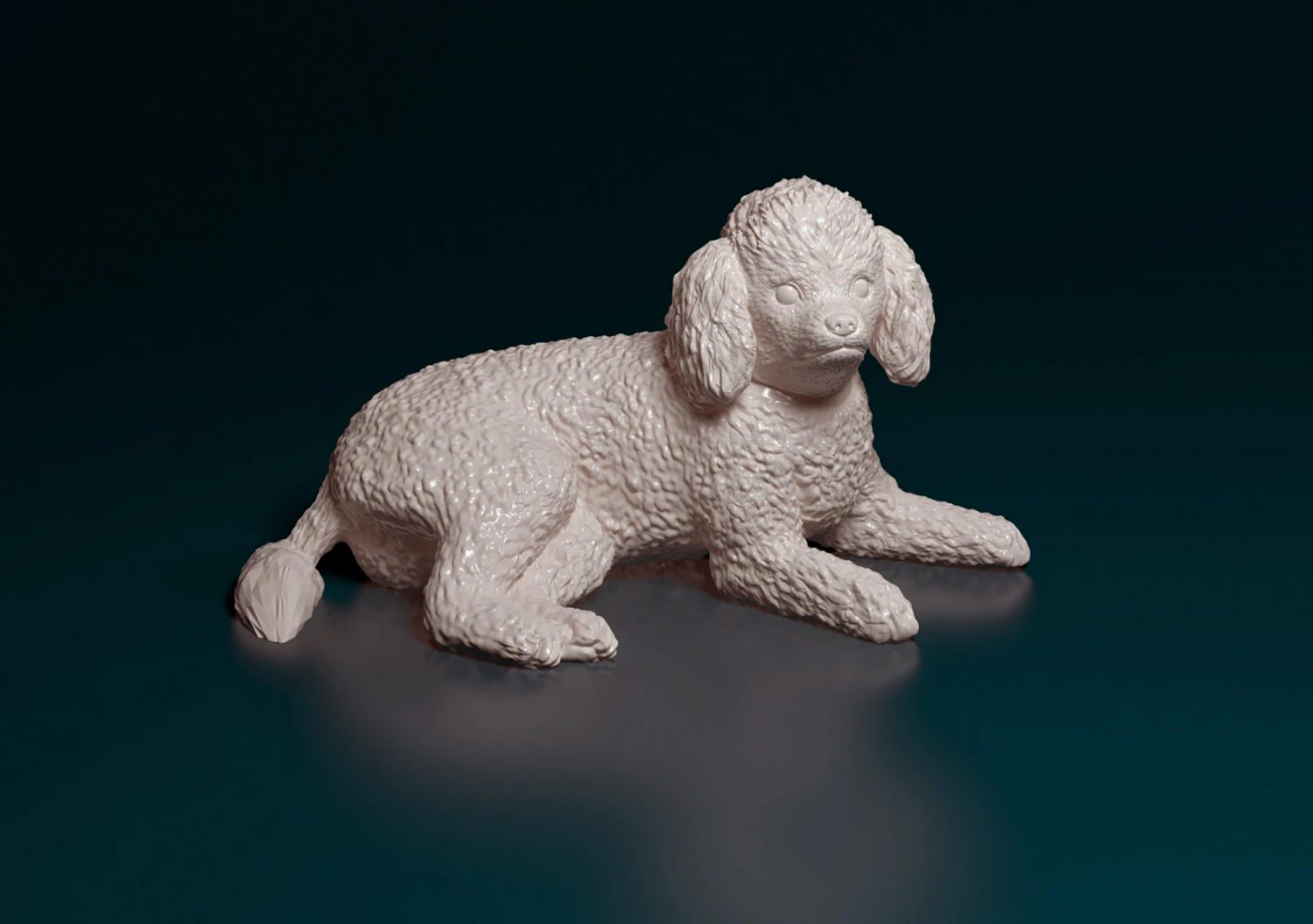 Toy Poodle lying down 3D Print Model .c4d .max .obj .3ds .fbx .stl .blend 