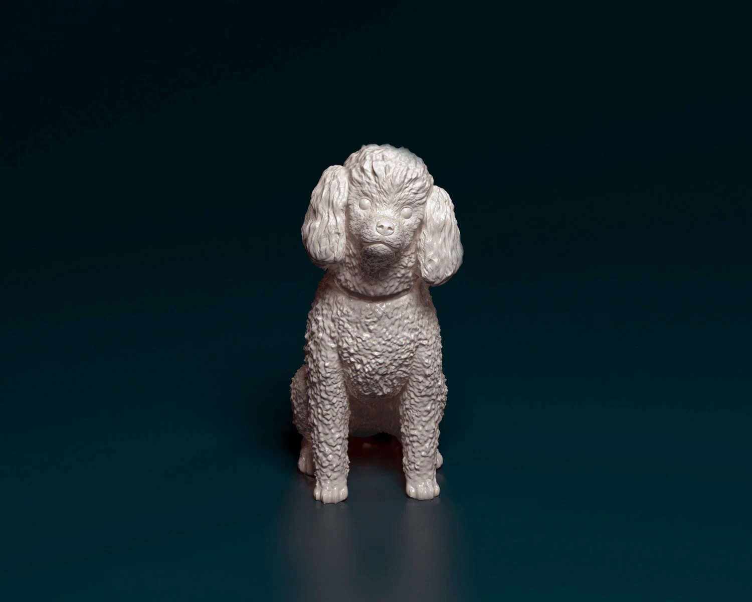 Toy Poodle sitting 3D Print Model .c4d .max .obj .3ds .fbx .stl .blend 